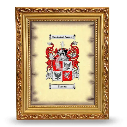Scorza Coat of Arms Framed - Gold