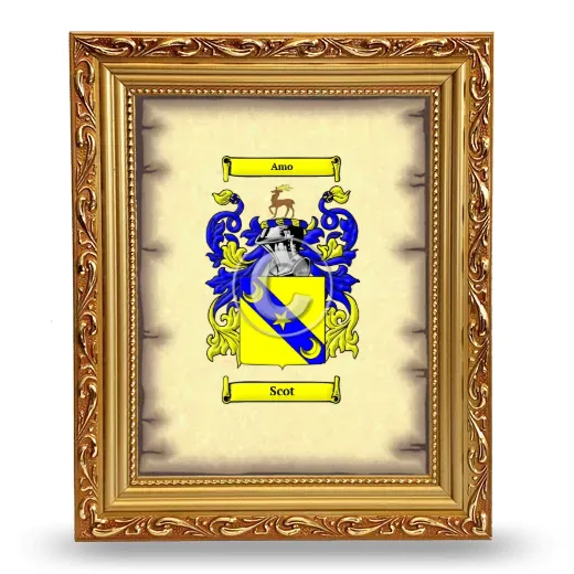 Scot Coat of Arms Framed - Gold