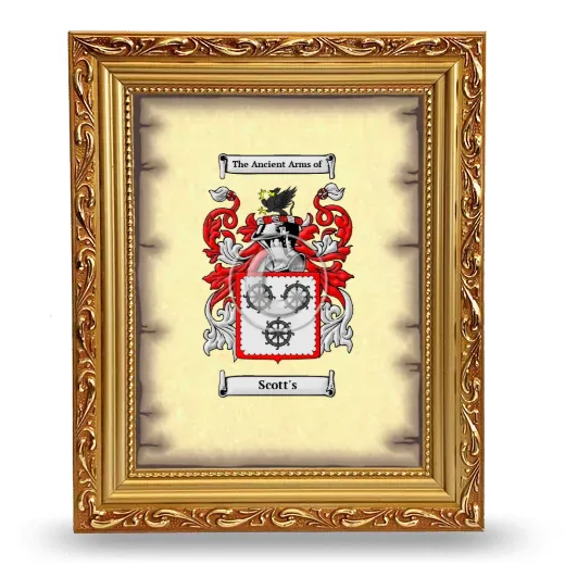 Scott's Coat of Arms Framed - Gold