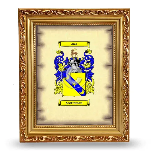 Scottsman Coat of Arms Framed - Gold