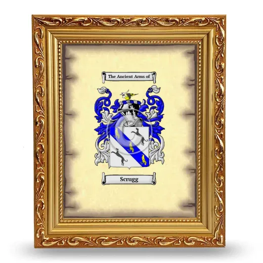 Scrugg Coat of Arms Framed - Gold