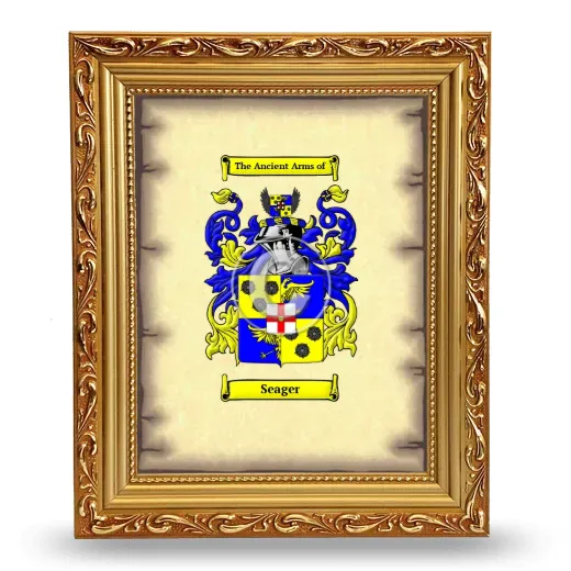 Seager Coat of Arms Framed - Gold