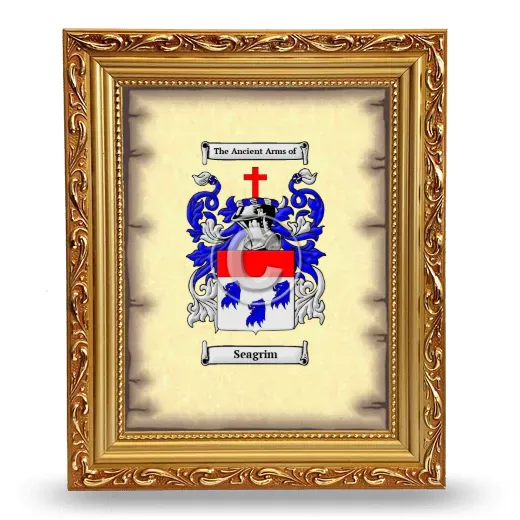 Seagrim Coat of Arms Framed - Gold
