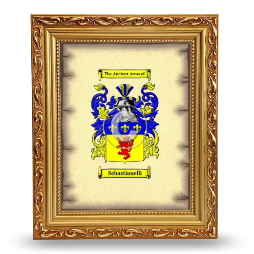 Sebastianelli Coat of Arms Framed - Gold