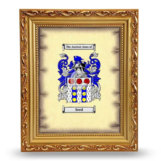 Seed Coat of Arms Framed - Gold