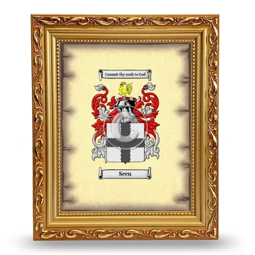 Seen Coat of Arms Framed - Gold