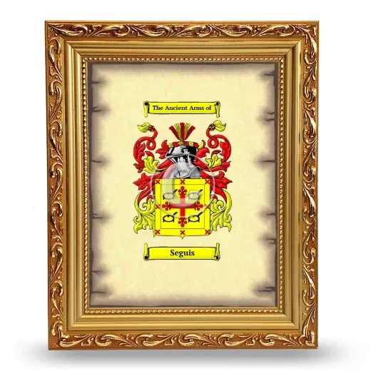 Seguis Coat of Arms Framed - Gold