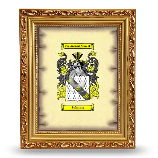 Selman Coat of Arms Framed - Gold