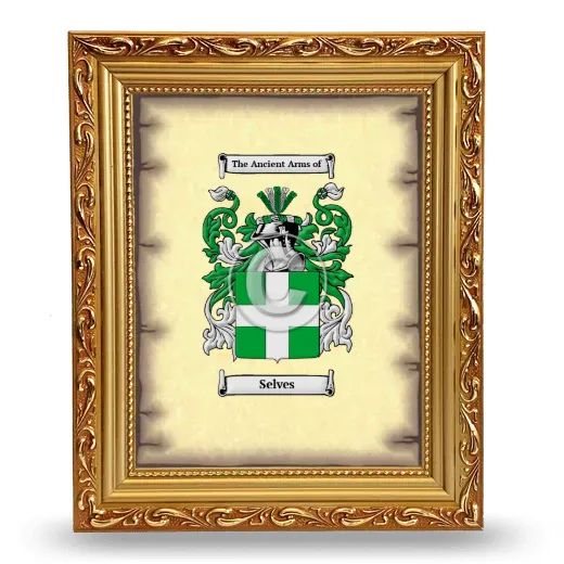 Selves Coat of Arms Framed - Gold