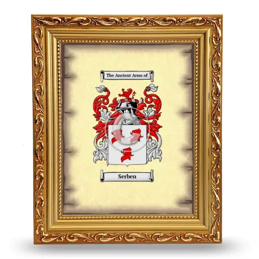 Serben Coat of Arms Framed - Gold