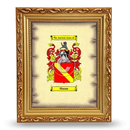 Shann Coat of Arms Framed - Gold