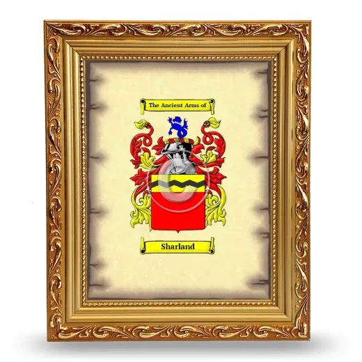 Sharland Coat of Arms Framed - Gold