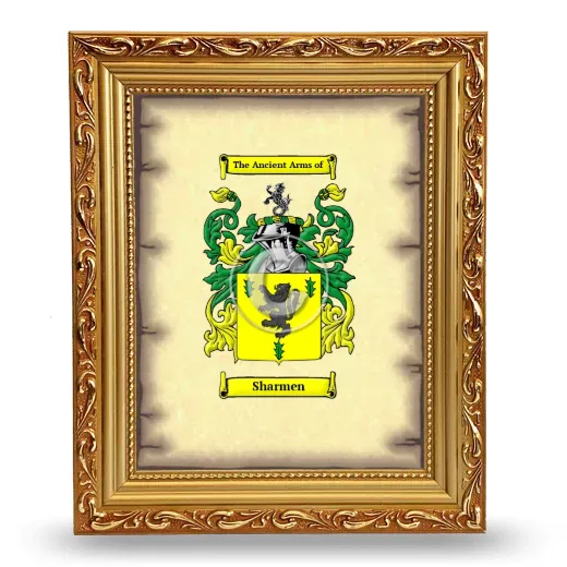 Sharmen Coat of Arms Framed - Gold
