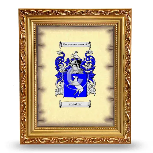 Sheaffer Coat of Arms Framed - Gold