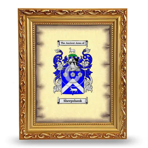 Sheepshank Coat of Arms Framed - Gold