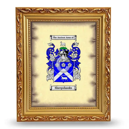 Sheepshanks Coat of Arms Framed - Gold