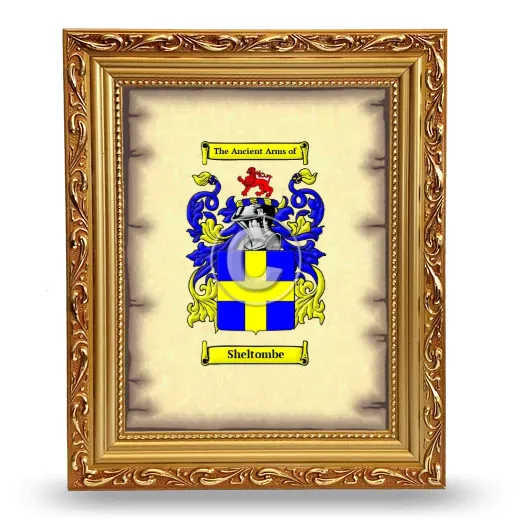 Sheltombe Coat of Arms Framed - Gold