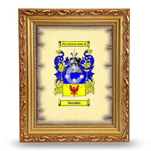 Shenkin Coat of Arms Framed - Gold