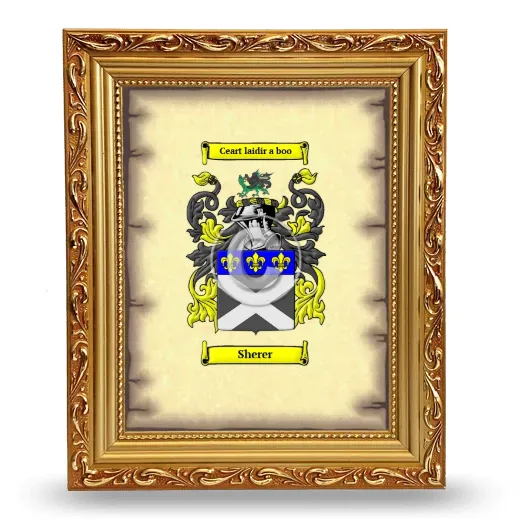 Sherer Coat of Arms Framed - Gold