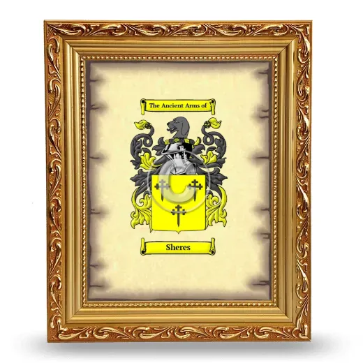 Sheres Coat of Arms Framed - Gold
