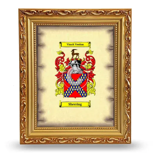 Sherring Coat of Arms Framed - Gold