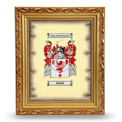 Shield Coat of Arms Framed - Gold