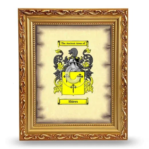 Shiers Coat of Arms Framed - Gold