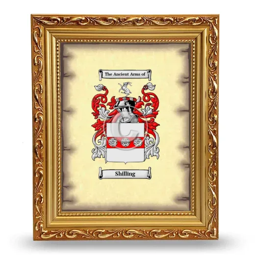 Shilling Coat of Arms Framed - Gold