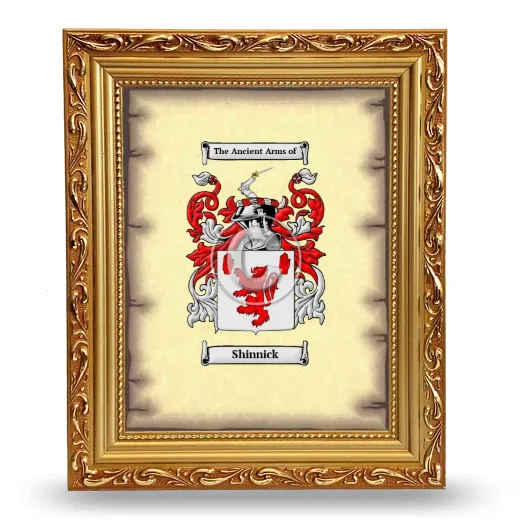 Shinnick Coat of Arms Framed - Gold
