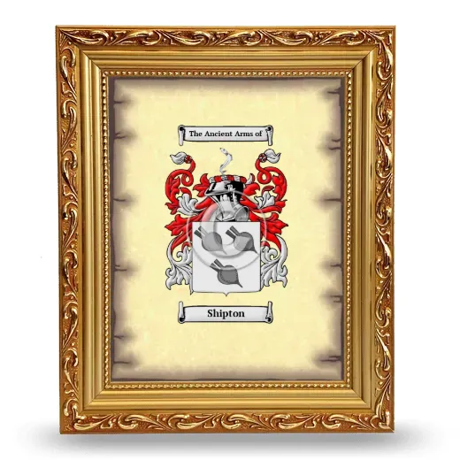 Shipton Coat of Arms Framed - Gold