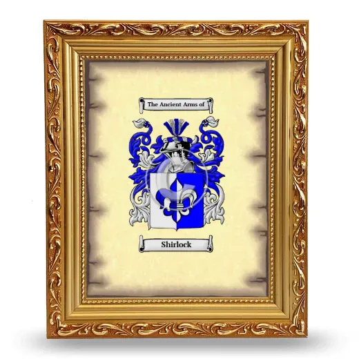 Shirlock Coat of Arms Framed - Gold