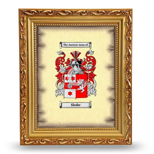 Shobe Coat of Arms Framed - Gold