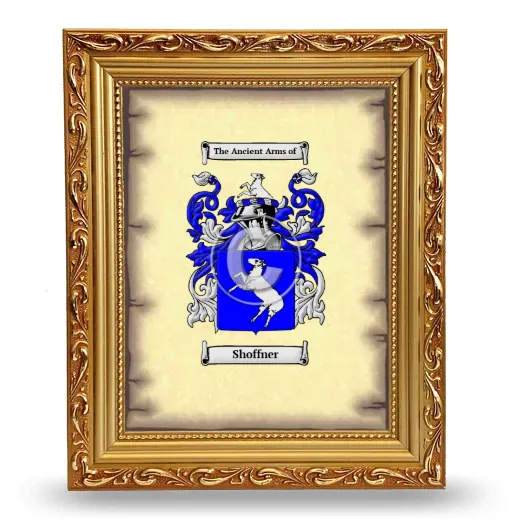 Shoffner Coat of Arms Framed - Gold