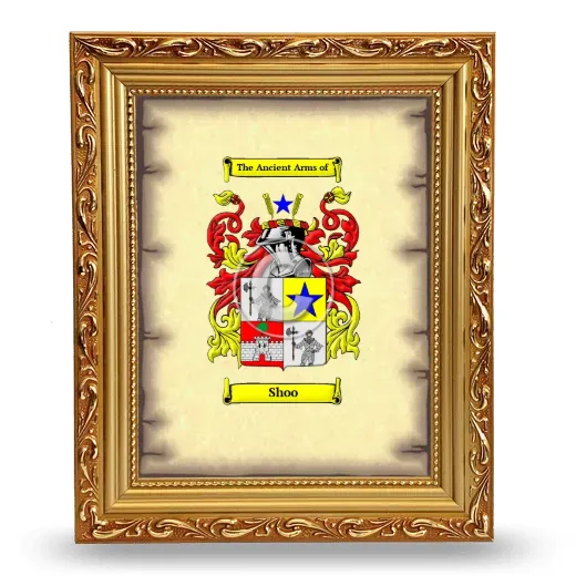 Shoo Coat of Arms Framed - Gold