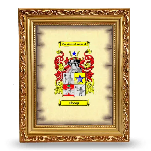Shoop Coat of Arms Framed - Gold