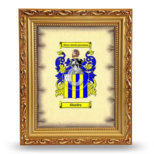 Shorley Coat of Arms Framed - Gold