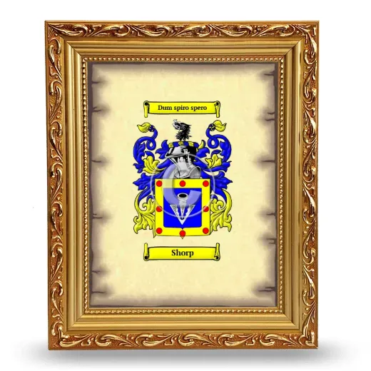 Shorp Coat of Arms Framed - Gold