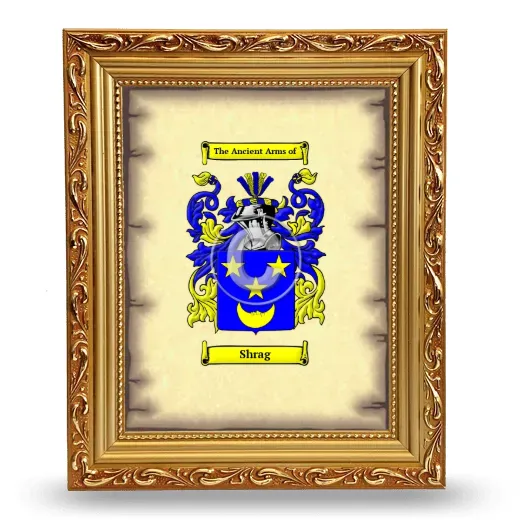 Shrag Coat of Arms Framed - Gold