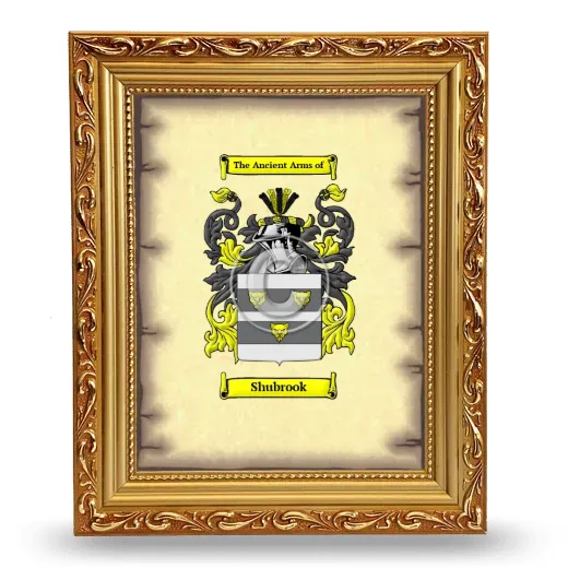 Shubrook Coat of Arms Framed - Gold