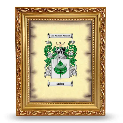 Sieber Coat of Arms Framed - Gold