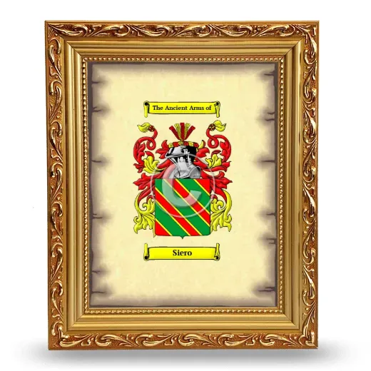 Siero Coat of Arms Framed - Gold