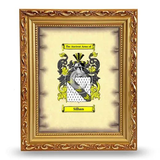 Silhan Coat of Arms Framed - Gold