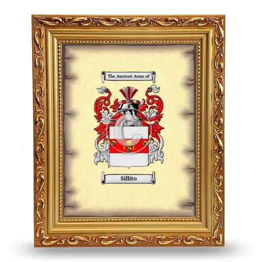 Sillito Coat of Arms Framed - Gold