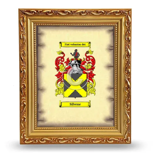 Silvene Coat of Arms Framed - Gold