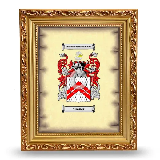 Simner Coat of Arms Framed - Gold