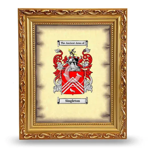 Singleton Coat of Arms Framed - Gold