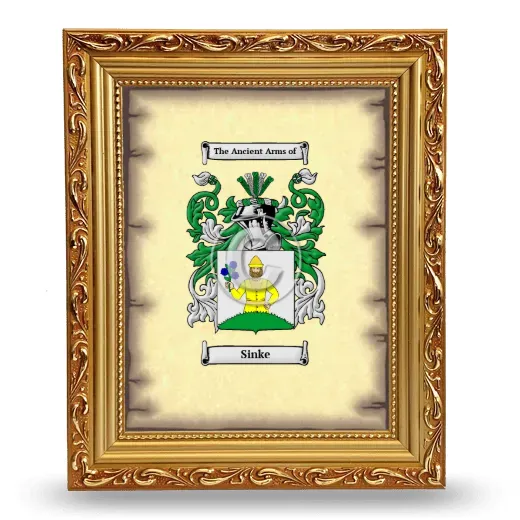 Sinke Coat of Arms Framed - Gold