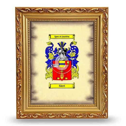 Siret Coat of Arms Framed - Gold
