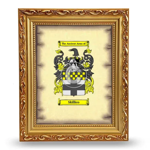 Skillico Coat of Arms Framed - Gold