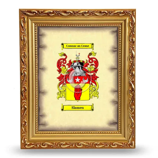 Slamen Coat of Arms Framed - Gold